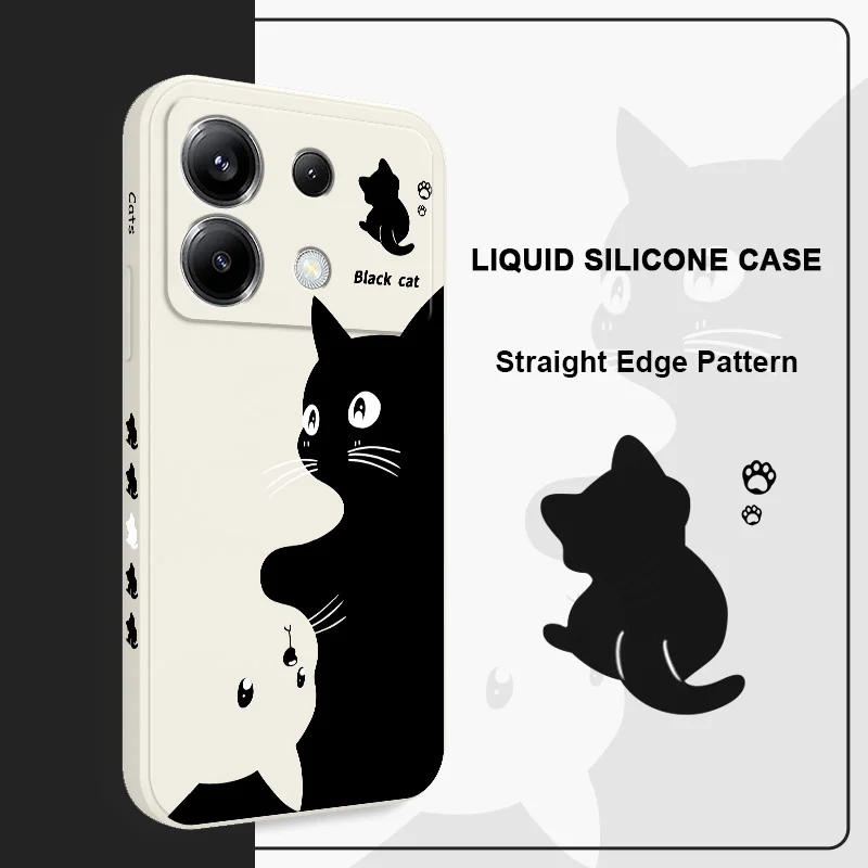 Adorable Black Cat Silicone Phone Case