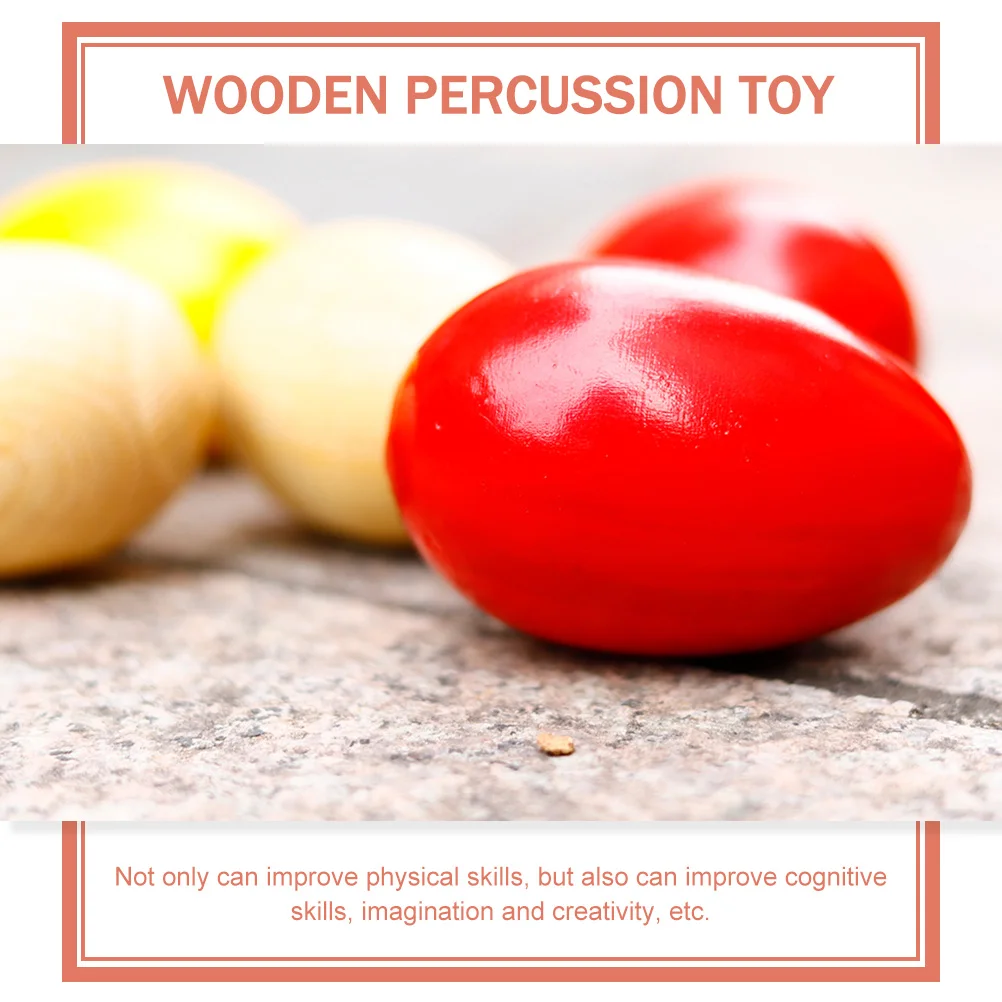 5 Pcs Orf Sand Egg Wood Rattles Wooden Musical Professional Percussion Eggs Toy Toys Shaker Maraca egg shakers african shaker instrument
