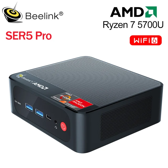 게임용 컴퓨터, AMD Ryzen, WiFi6, DDR5 SSD를 지원하는 Beelink 미니 PC