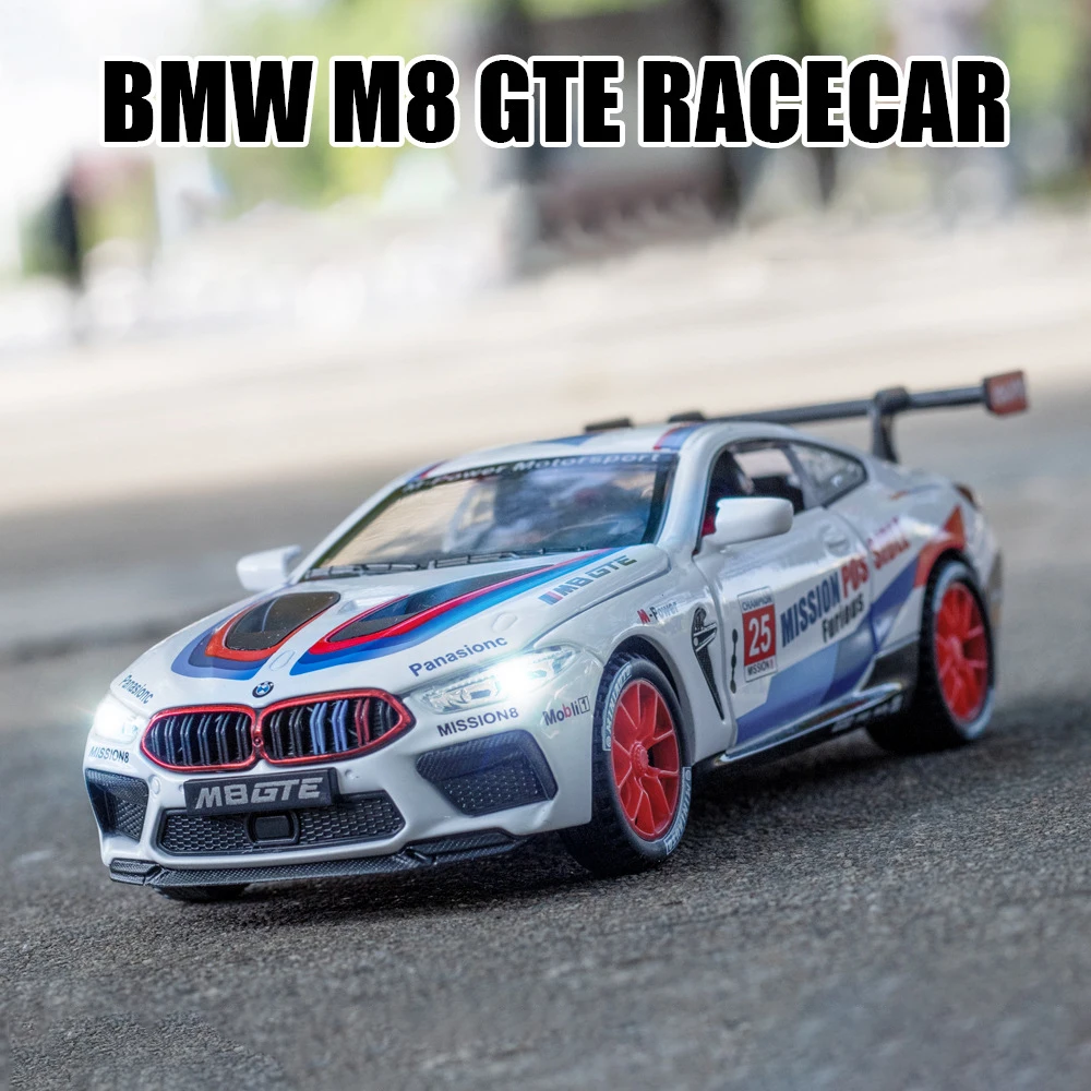 1:32 BMW M8 GTE Le гоночный автомобиль свободная подсветка светильник ная Модель