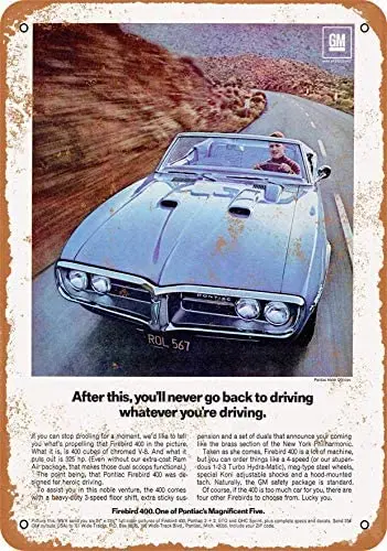 

Metal Vintage Tin Sign 1967 Firebird Convertible-Metal Tin Signs, Home Kitchen Wall Retro Poster Plaque Mural Bar Pub Coffee