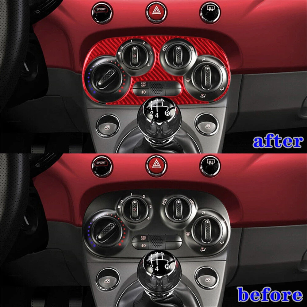 

Brand New Console Cover Trim Interior Accessories 1 Piece Carbon Fiber For 2012-2015 For Fiat 500 Interior Parts