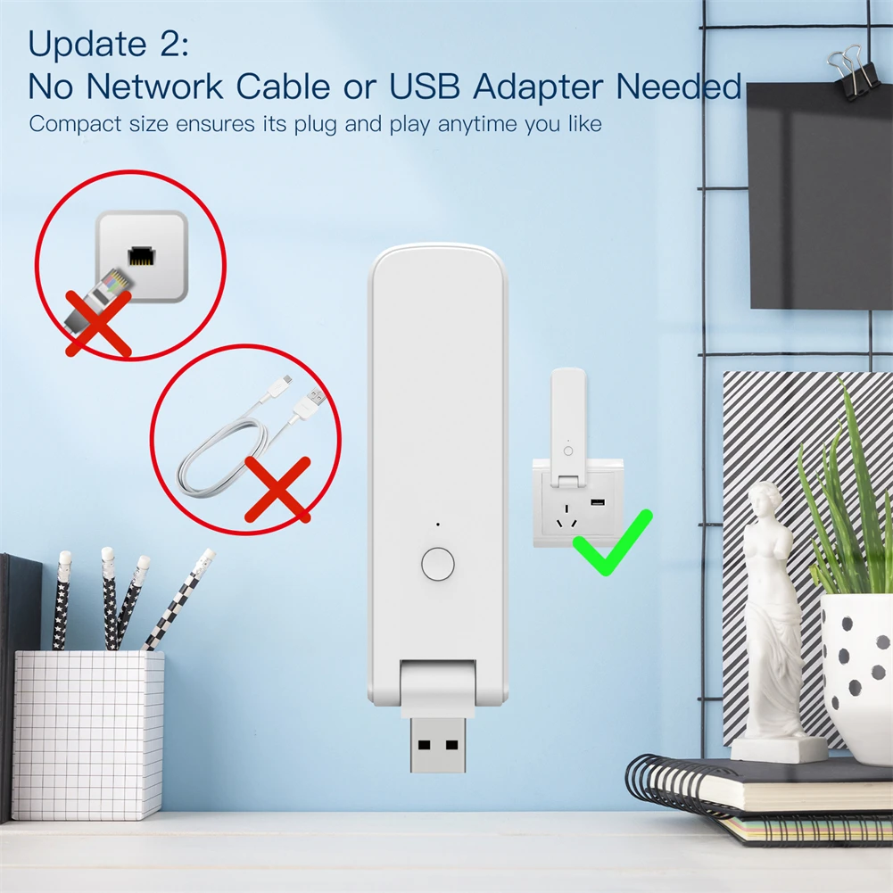 Moes Tuya Smart USB Multi-mode Gateway Bluetooth+ZigBee Wireless Hub Control Smart Home Control Compatible with Alexa GoogleHome zigbee gateway,smart gateway