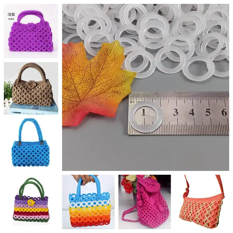 20P-60cs White Plastic Crochet Loop Rings 2cm Round O-Ring for DIY Hand-Knitting Bag Accessory and Crafting Supplies