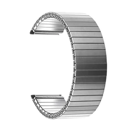 Sleek Stainless Steel Elastic Watchband - Universal Fit, Unisex Design - 22mm (Silver)
