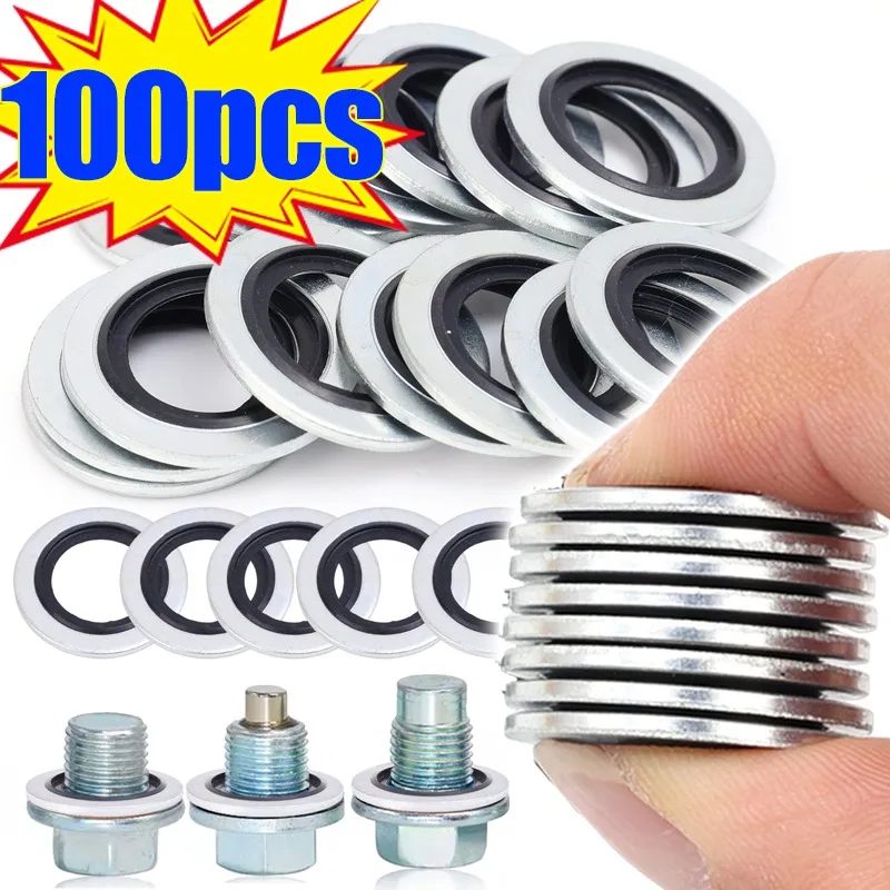 Car Oil Pan Drain Sealing Gasket Drainage Bolt Pad Aluminum Alloy Oil Drain Auto Replaceable Accessories 110265505R A6079970345