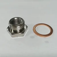 Sensor Connector Exhaust O2 Oxygen Sensor Spacer Reducer Adapter M18 x 1.5mm to M12 x 1.25mm With Copper Gasket 1