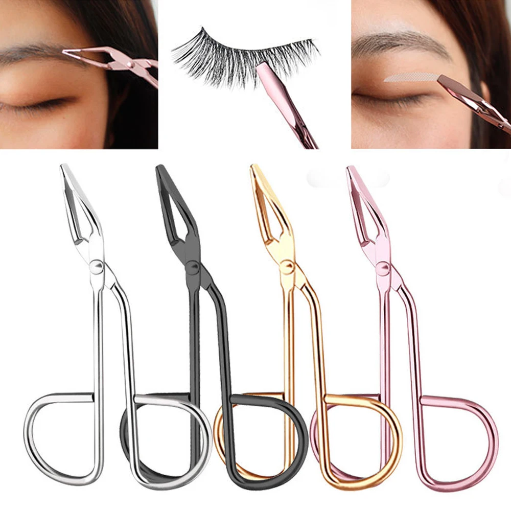 

1pc Eyebrow Plucker Stainless Steel Elbow Clip Scissors Tweezers Pliers Beauty Slanted Puller Extension Eye Plucking Makeup Tool