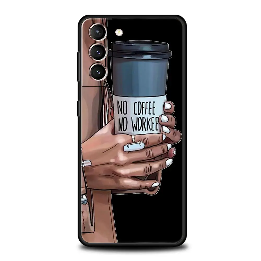 Chic Girl Women's Coffee Art Soft TPU Phone Case Cover