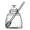 Glass Honeycomb Tank Kitchen Tools Honey Storage Container with Dipper and Lid Honey Bottle for Wedding Party Kitchen Home 1