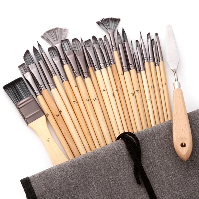 15pcs Paint Brushes For Oil Painting And Watercolor, Professional Artist  Painting Brush Set For Oil,Acrylic,Canvas, Gouache,Including Fine Detail  Pain