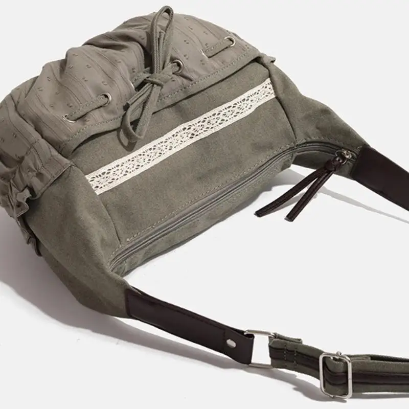 2025 New Designer Women Casual Shoulder Bag Y2K Aesthetic Streetwear Drawstring Handbag Vinage Crossbody Bag Denim Bag