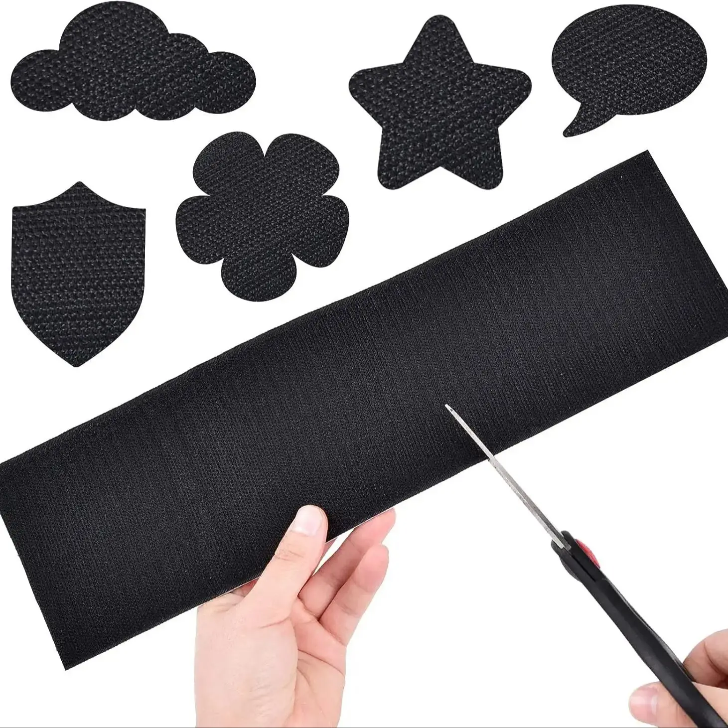 1/3/5M Strong Self-adhesive Fastener Tape Hook and Loop Magic Nylon Sticker Tape adhesive with Glue for DIY Craft 20-50MM Black