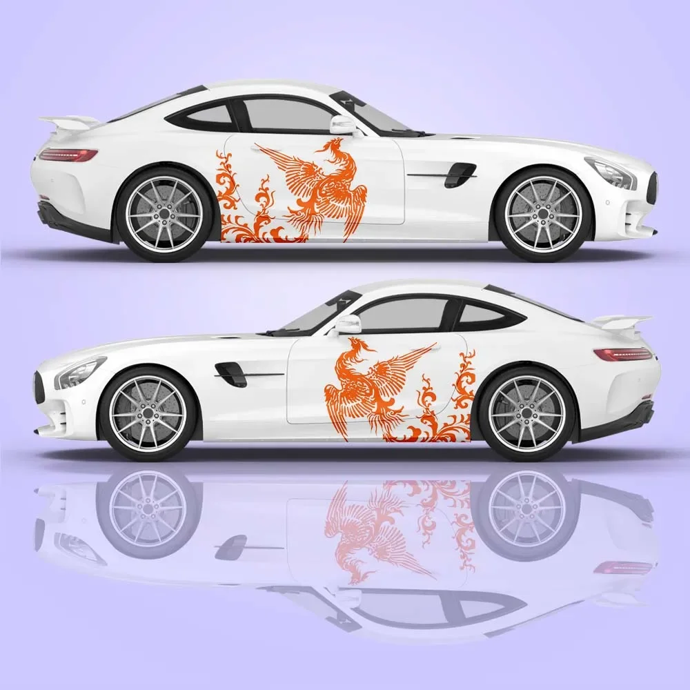 Abstract Animals Car Body Stickers Chinese Style Phoenix Vinyl Car