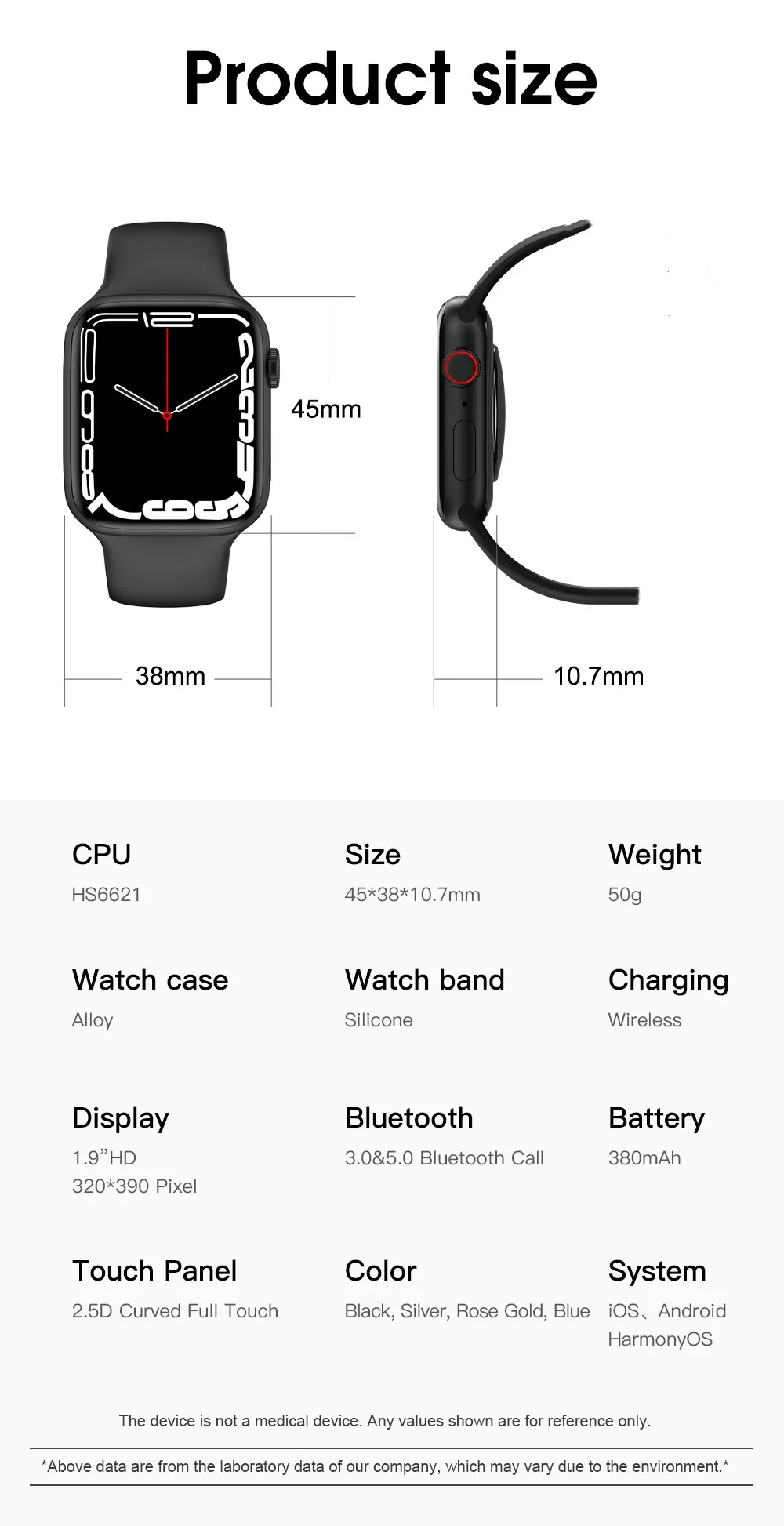Original iwo W27 Max Smart Watch Two Button 45mm Series 7 Wireless Charger Bluetooth Call IP68 Waterproof Password Smartwatch