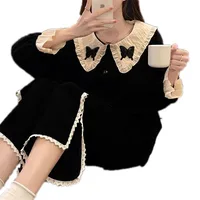 Women's Spring and Fall 2025 New Korean Ins Net Red Wind Pajamas Homewear Set Teenage Students Sweet Pajamas Homewear Set - Image 5