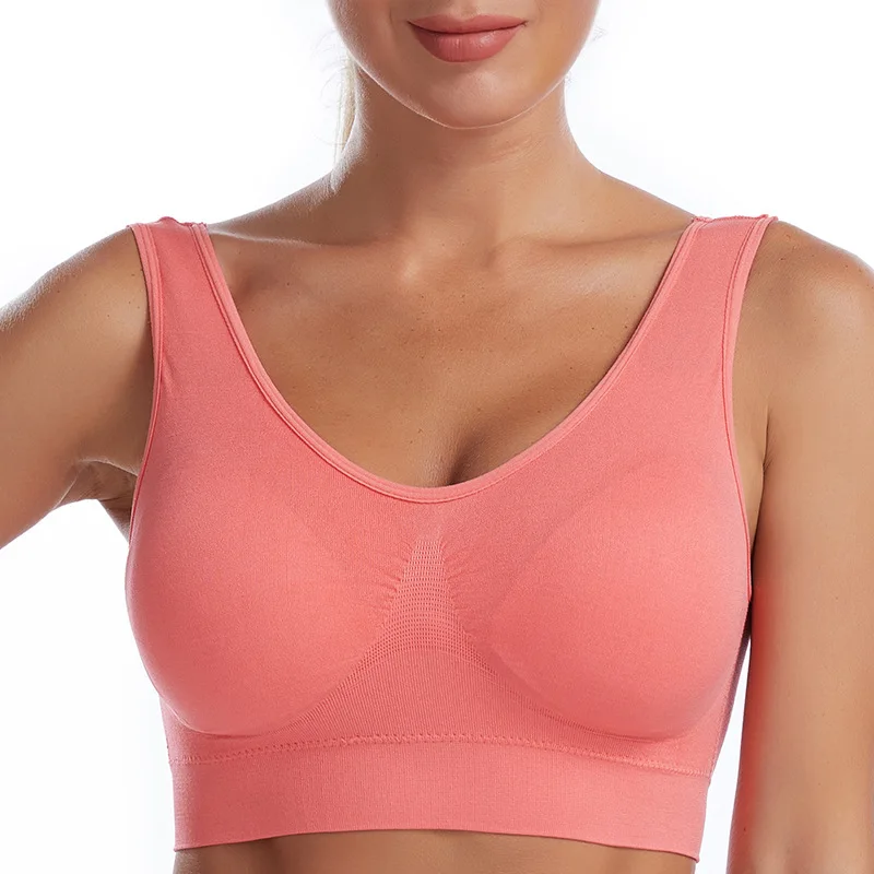 Women Bra Plus Size Seamless Brassiere Breathable Wire Free Bralette Underwear Comfortable Active Padded Brassiere Crop Top