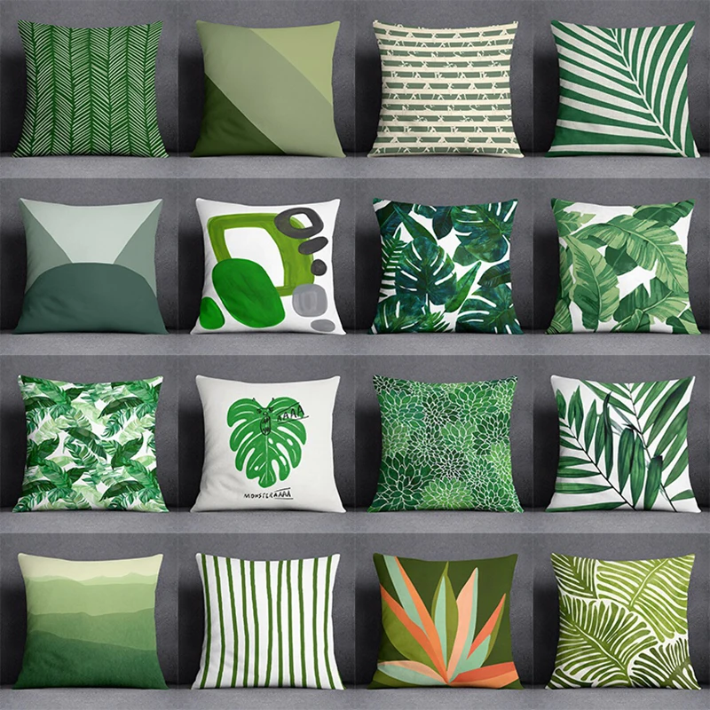 Green Leaf Series Pillow Gifts Home Office Furnishings Bedroom Sofa Car Cushion Cover case 45x45cm