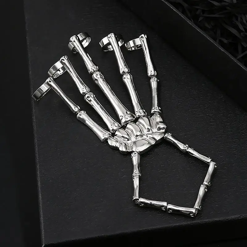 Gothic Skull Skeleton Bracelet for Halloween Parties