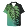 Men's Business Polynesian Shirt Casual Short Sleeve 2022 New Lapel Tribal Tattoo Button Slim Fit Fashion Top 1