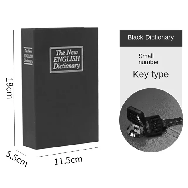 18cm Safe Box with Lock Money Safe Book Key Lock Money Cash Box Certificate Key Locker Book Kid Gift Book Hidden Secret 6