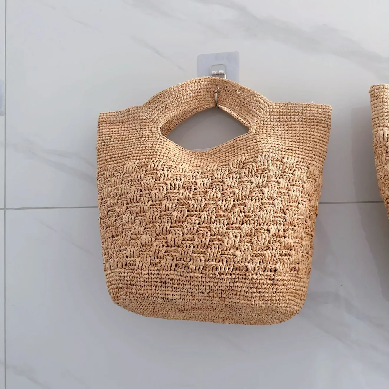 Hand-Woven Lafite Armpit Bag Summer Woven Tote Handbag Large Capacity Women's Shoulder Bag Paper Rope Weaving Ladies Beach Bag