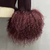 Women's Winter Sweater with Mongolian sheep Fur Cuff Lady Fashion High Collar Soft Warm 4