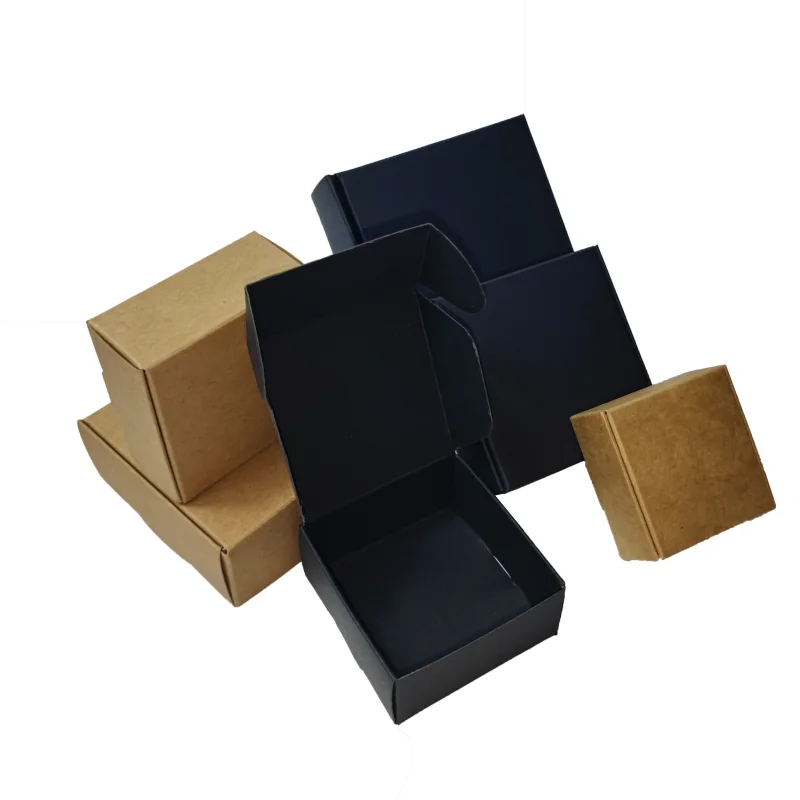 30/50/80/100pcs 블랙/화이트/크래프트 포장 귀걸이 Jewlery 종이 상자 선물 골판지 상자 쥬얼리 디스플레이 스토리지 포장 상자