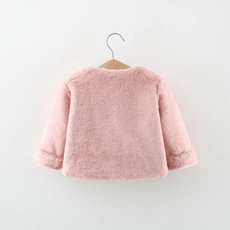 Girls' Sweater Solid Color Autumn Fashion Artificial Fur Princess Aromatherapy Children's Coat Girls' Baby Top Warm