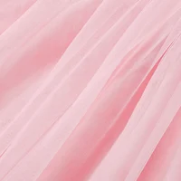 Robe de princesse rose pour filles, Style automne-hiver, manches bulles, Texture perle, haut, jupe en Tulle, taille, nœud papillon, élément doux 5