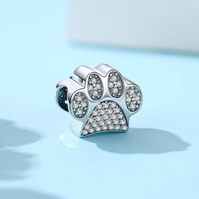 925 Sterling Silver Charms Dog Cat Paw Print Love Pendant Beads Fit Brand Bracelet Necklaces Diy Jewelry For Women beads charms charm jewelry sterling silver jewelry charm bead silver charm bracelet sterling silver beads beads jewelry silver charm bead sterling silver beads charm animal charm jewelry
