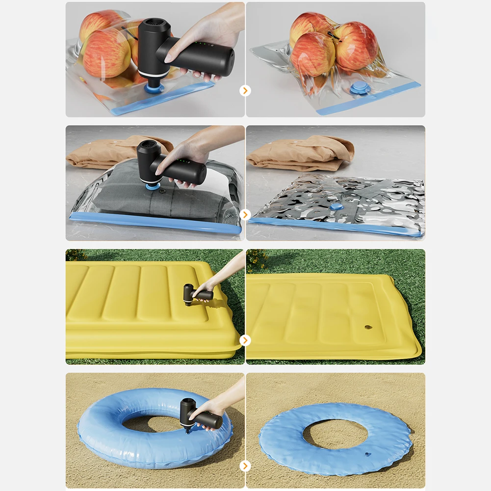 3 In 1 Air Duster Portable Electric Air Blower Rechargeable Cordless Suck Cleaner 6000mAh Computer Keyboard Cleaner for Camera