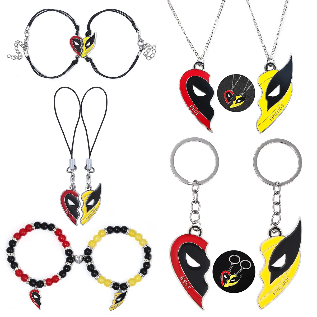 Best Friends Clown Mask Keychain Pendant Bracelet Love Combo Jewelry for Friends friend jewelry