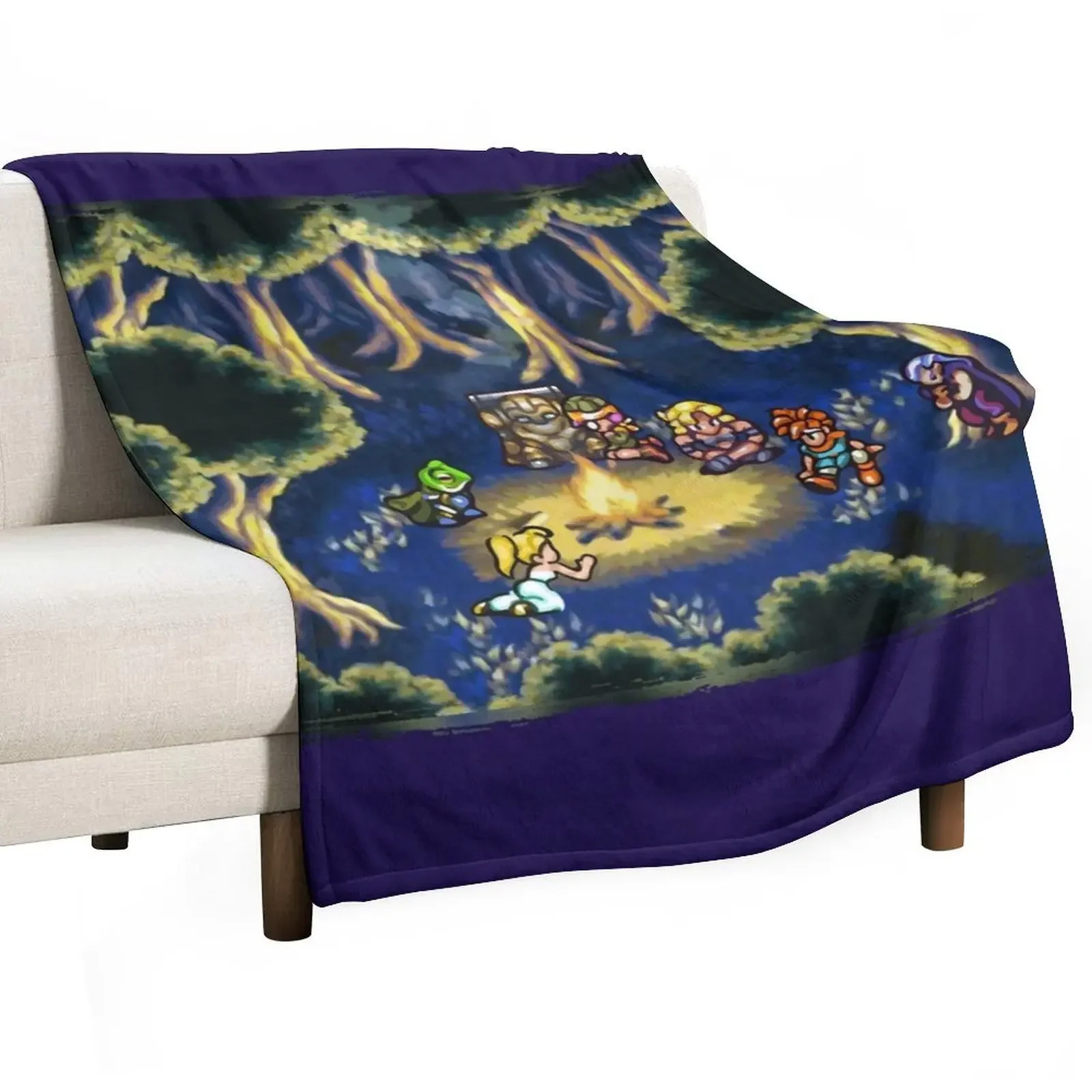 

Chrono Trigger Camping Scene Throw Blanket Luxury Designer funny gift Sofas Personalized Gift Blankets