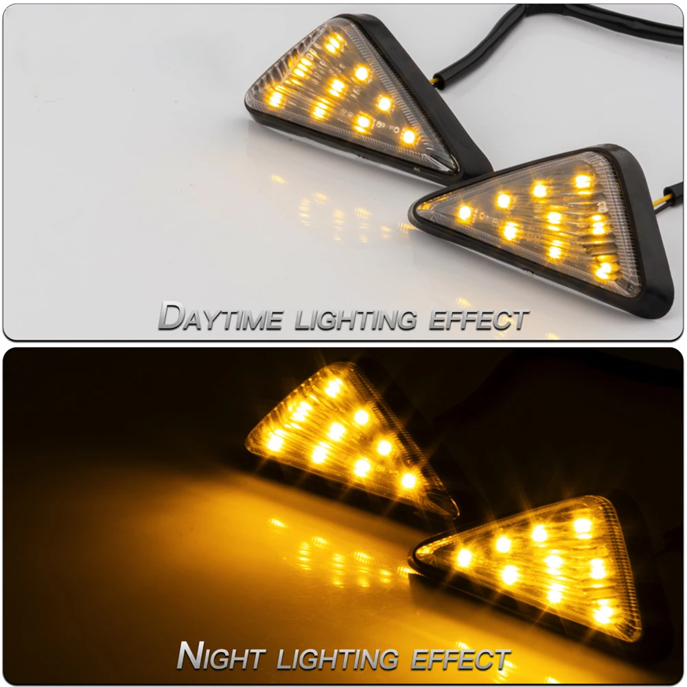 

Blinker Lamp LED Light Motorcycle Front SMD Lamp Beads Triangle Led 0.84W 2pcs Car Accessories DC12V Flush Mount