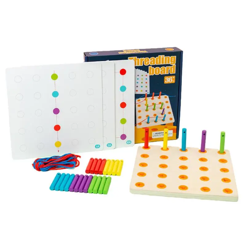 

Toddler Threading Toys String Wood Sticks Montessori Educational Threading Toys For Boys Girls Preschool Fine Motor Skills Toys
