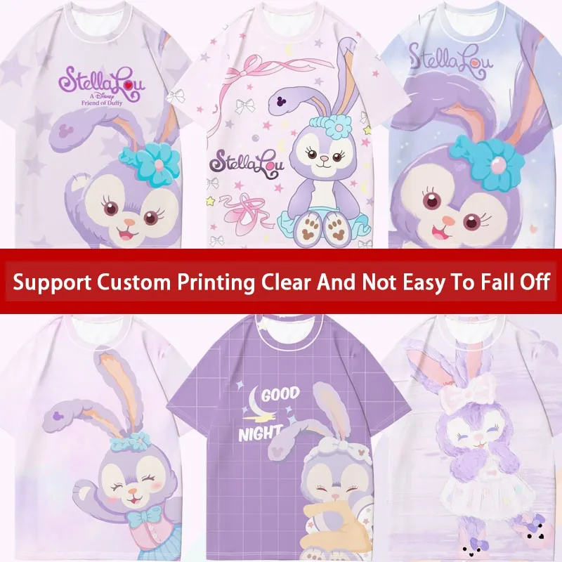 

Star Delu Children's Short-sleeved T-shirt Women's Summer Ins All Match Disney Co-branded Clothes Girls Animation T-shirt