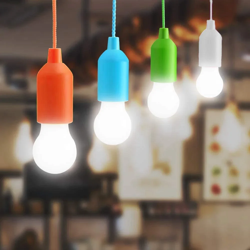 LED Battery-Powered String Lights For Camping Tent Vintage Portable Bulb Night Light