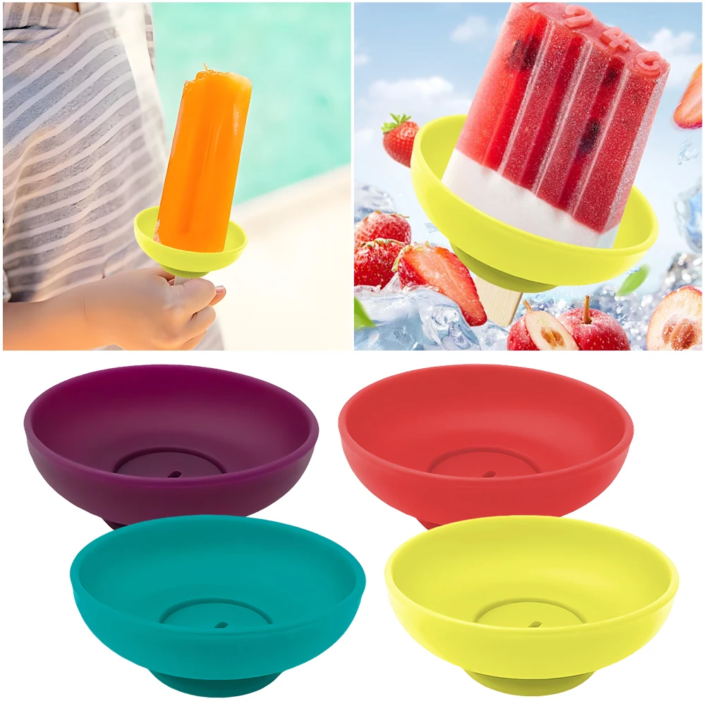Drip-Proof Popsicle Rack Silicone Anti-Drip Ice Cream Bracket Reusable Portable Popsicle Protector for Summer Days