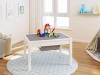 UTEX 2-in-1 Kid Activity Table with Storage for Older Kids, Large Play Table for Kids,Boys,Girls, White 1