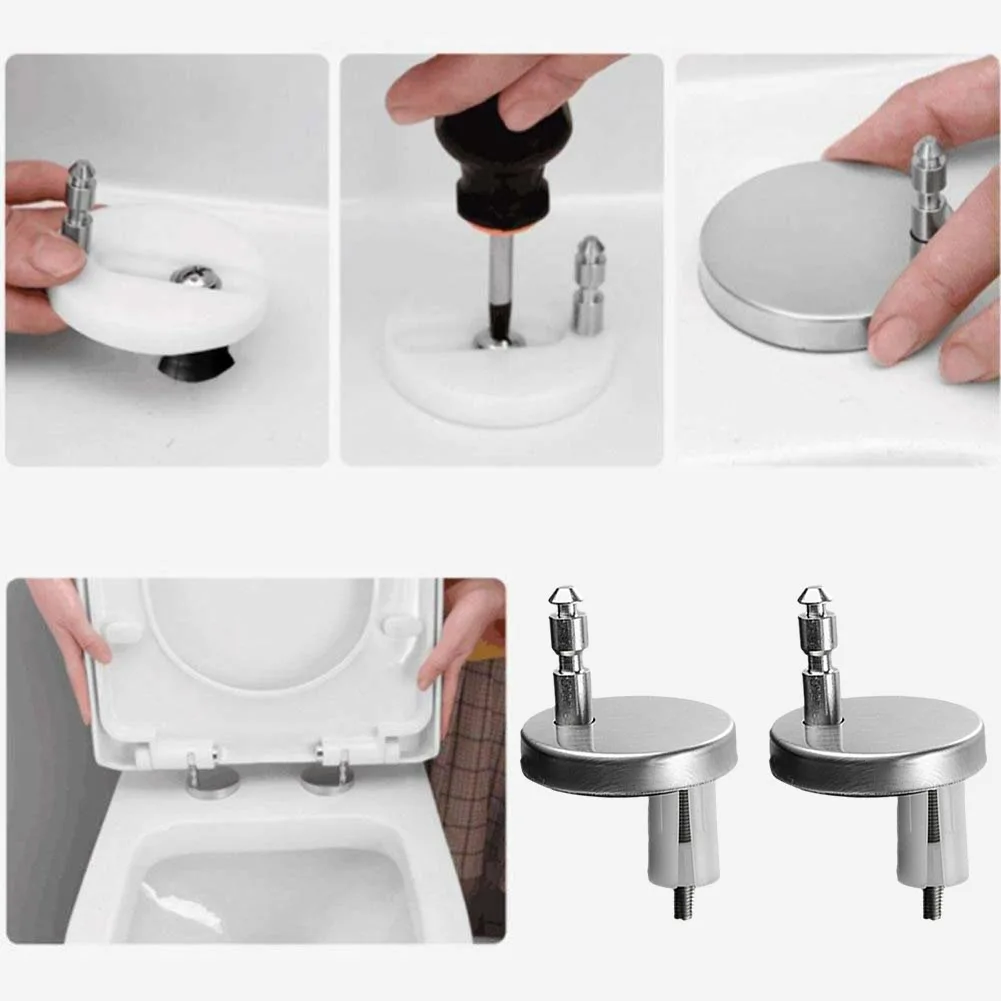 2PCS Toilet Lid Hinge Screws Quick Release Fixing Bolts Toilet Seat Fittings Seat Hinges Cover Accessories