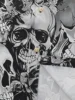 Skull Print Men's Large Size Lapel Shirt Summer Fashion Street Hip Hop Trend Tops Men's Shirt Oversized T-shirt 5