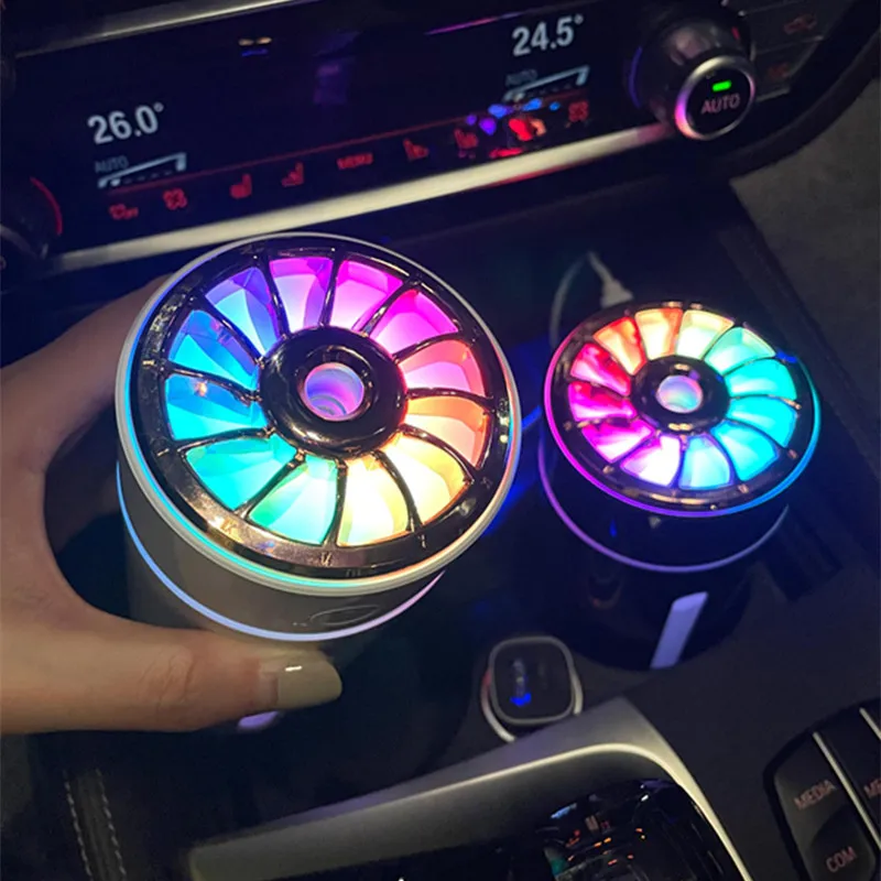 Wireless Car Humidifer with Rotatable top cover 360ml Rechargeable/USB Car Air Humidifer Air Freshener with Colorful Night Light