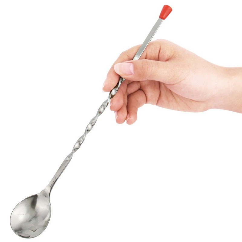 Long Handle Stainless Steel Spiral Cocktail Spoon Drink Stirrers Metal Wine Muddler Scoops Bartender Mixing Tool Bar Accessories