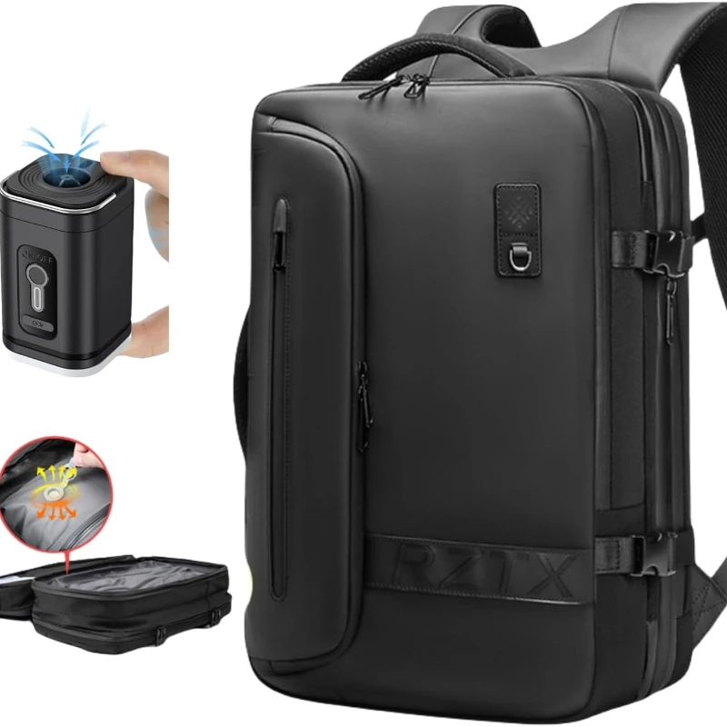Men and Women Vacuum Backpack 16 inch Vacuum Seal Business Travel Compression Expandable Airline Approved Backpack with Air Pump mens backpack,women backpack