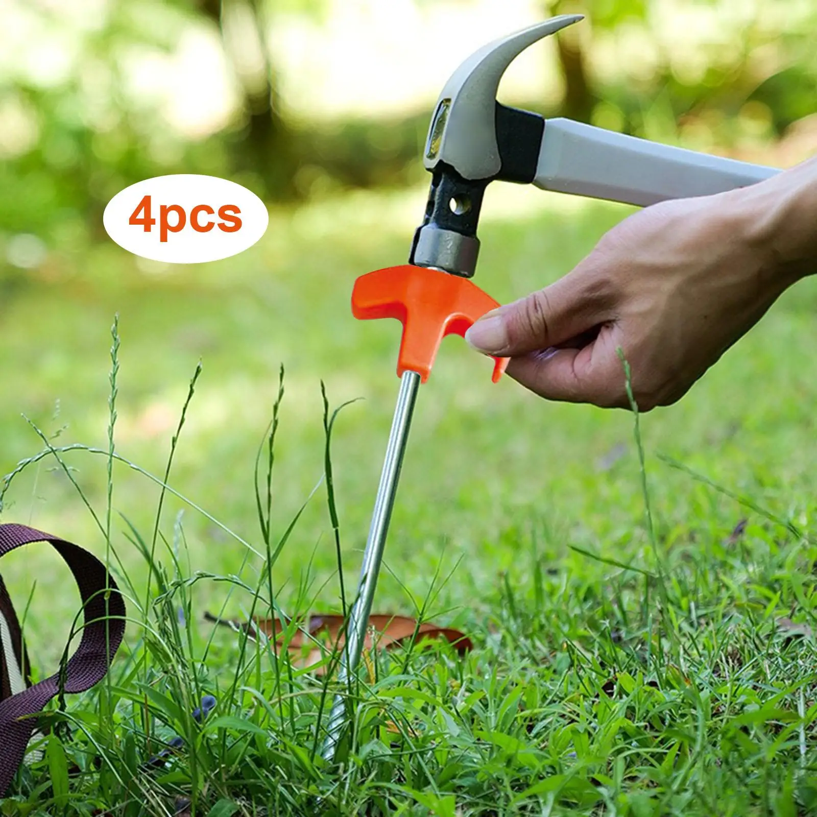 

4 шт. винтовые стойки для палатки, портативные ветрозащитные заземляющие колышки, заземляющие якоря для палатки, брезентовые навесы, луг, садоводство, задний двор