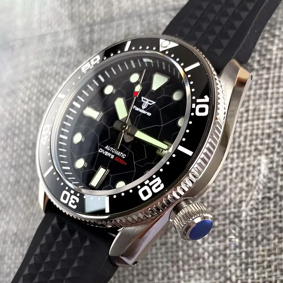 Tandorio 42.5mm Japan NH35A Auto 20ATM Diver Men Watch Sapphire