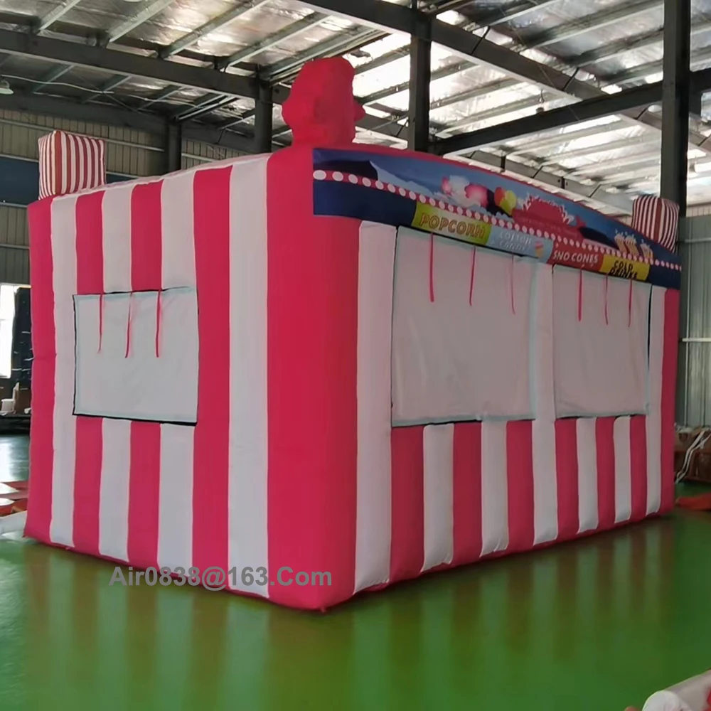New Pink Inflatable Concession Stand Portable Carnival Inflatable Treat Shop Tent Stand Booth Candy Popcorn Store For Advertisin 4
