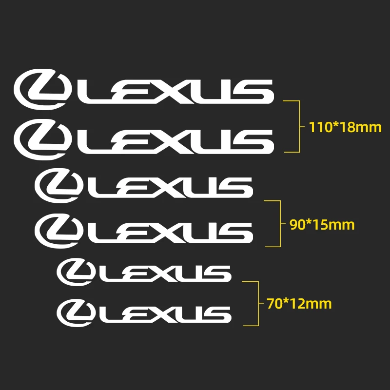6pcs 자동차 캘리퍼스 스티커 타이어 브레이크 커버 렉서스 ES250 ES350 IS300 RX270 GS NX300 RX400H SL430 CT200 용 비닐 필름 바디 데칼