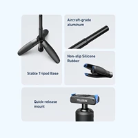TELESIN Mini Selfie Stick Tripod Portable Quick Release Aluminum alloy Stand for GoPro DJI Osmo Action Camera Hand Grip - Image 5